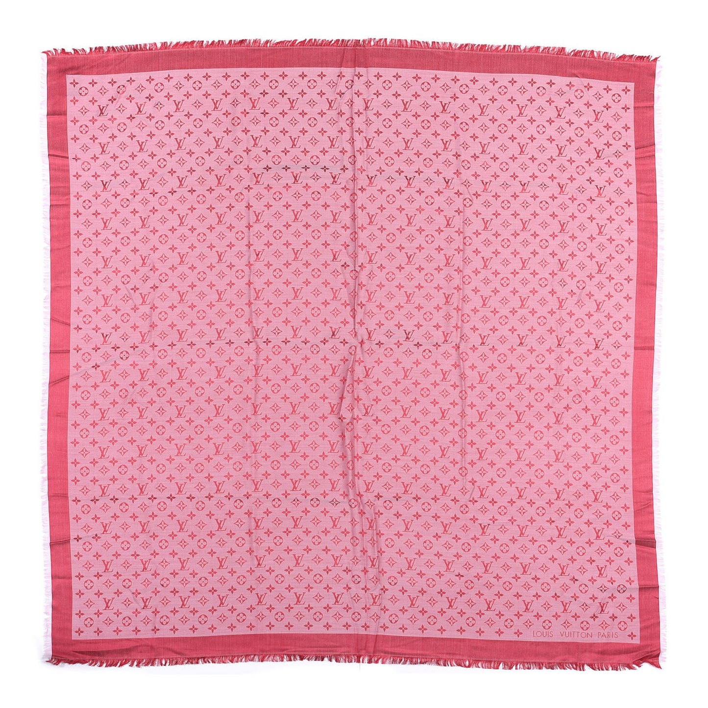 Silk Wool Monogram Denim Shawl Pivoine