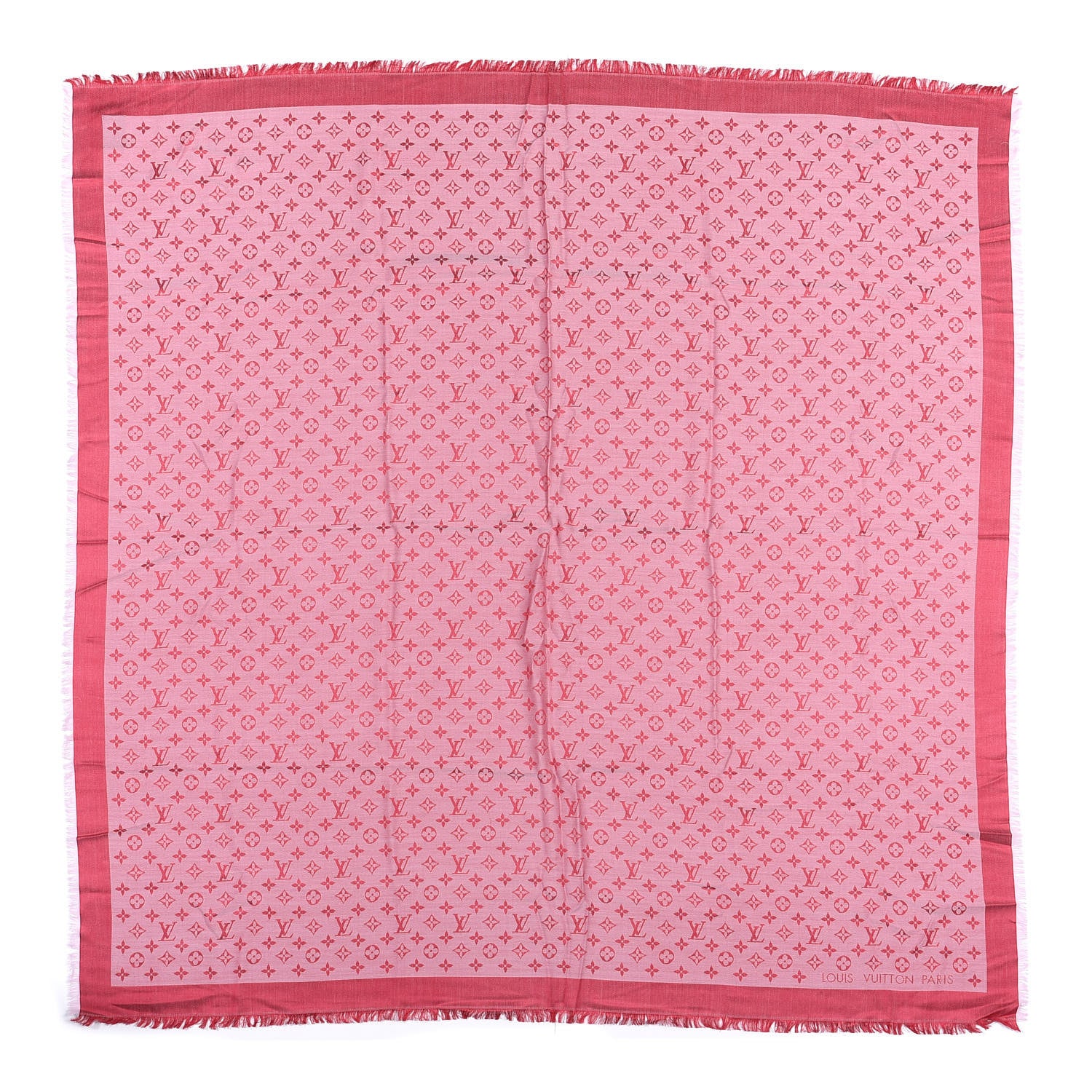 Louis Vuitton Silk Wool Monogram Denim Shawl Pivoine 1 of 4