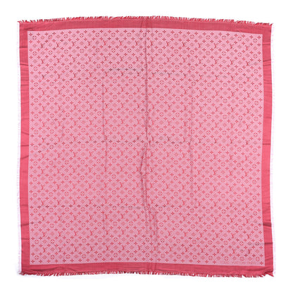 Louis Vuitton Silk Wool Monogram Denim Shawl Pivoine 1 of 4