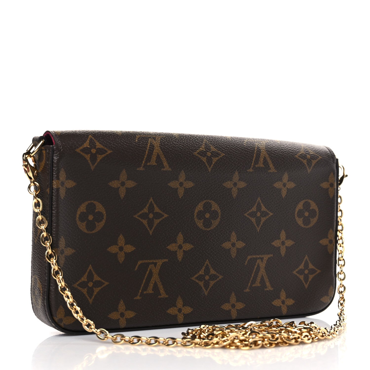 Louis Vuitton Monogram Pochette Felicie Chain Wallet Fuchsia 4 of 10