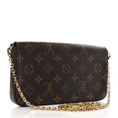 Louis Vuitton Monogram Pochette Felicie Chain Wallet Fuchsia 4 of 10