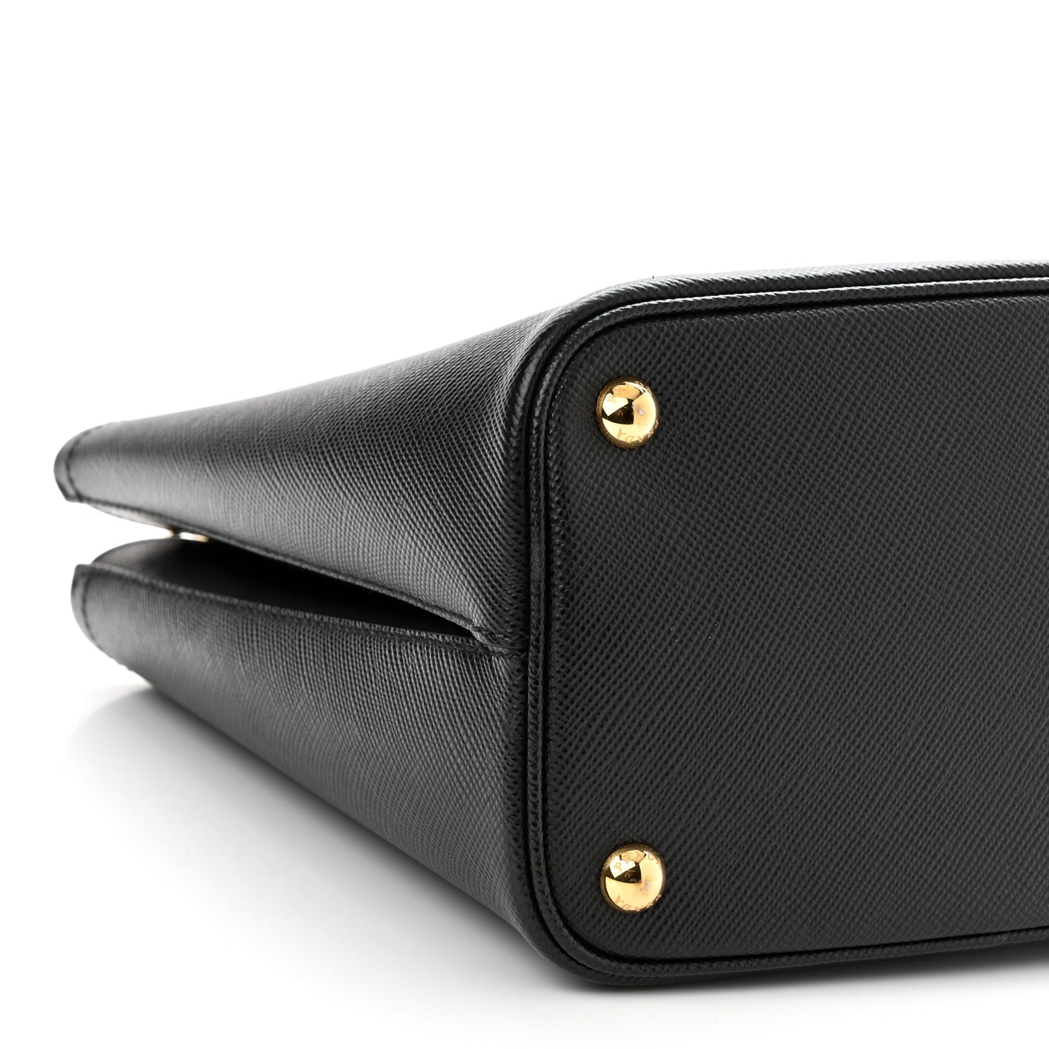 Prada Saffiano Cuir Medium Panier Bucket Bag Black Fuoco 8 of 9