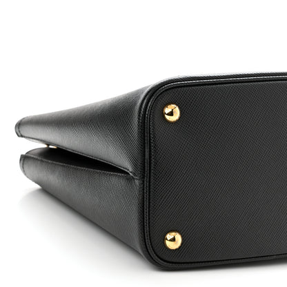 Prada Saffiano Cuir Medium Panier Bucket Bag Black Fuoco 8 of 9