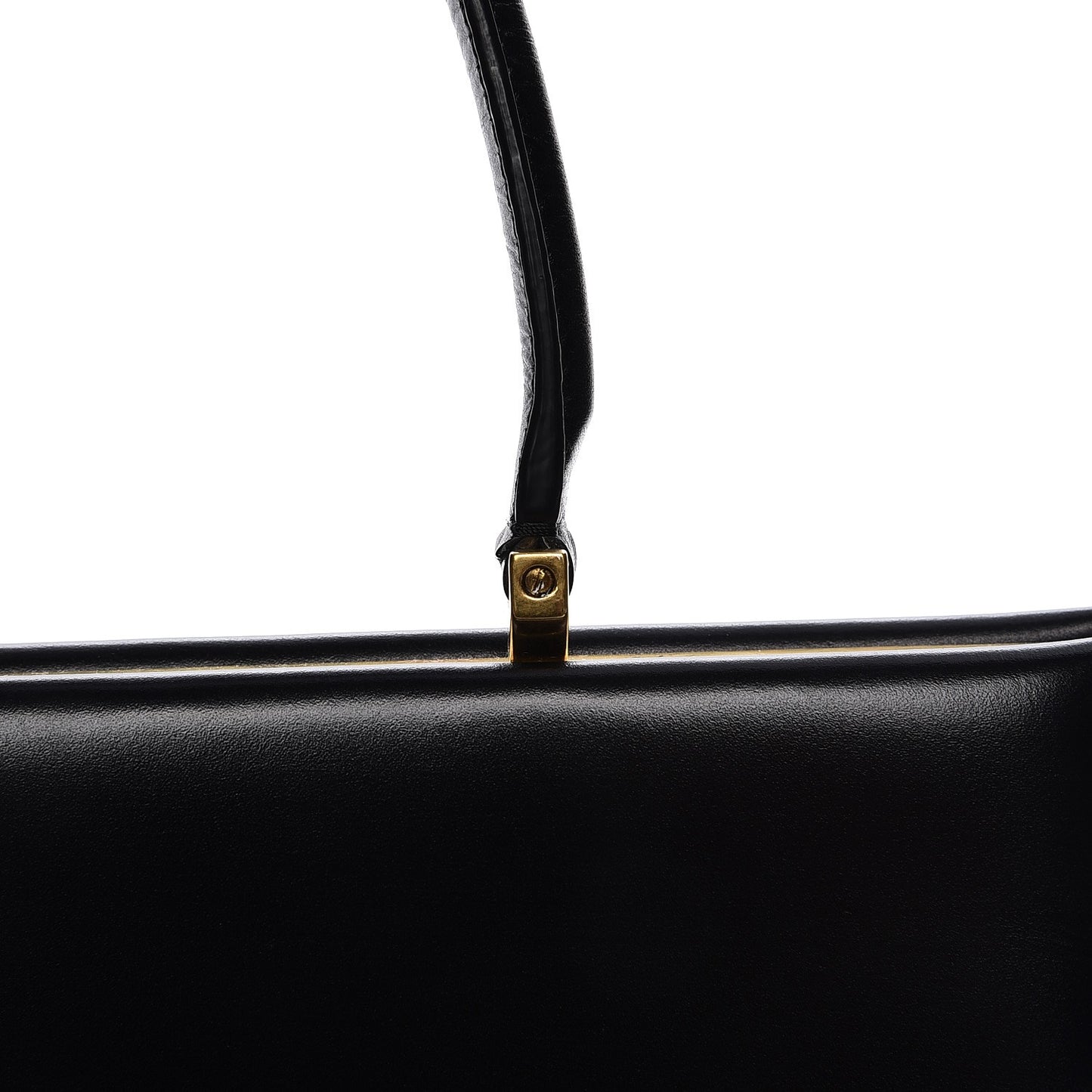 Patina Box Calfskin Medium Clasp Bag Black