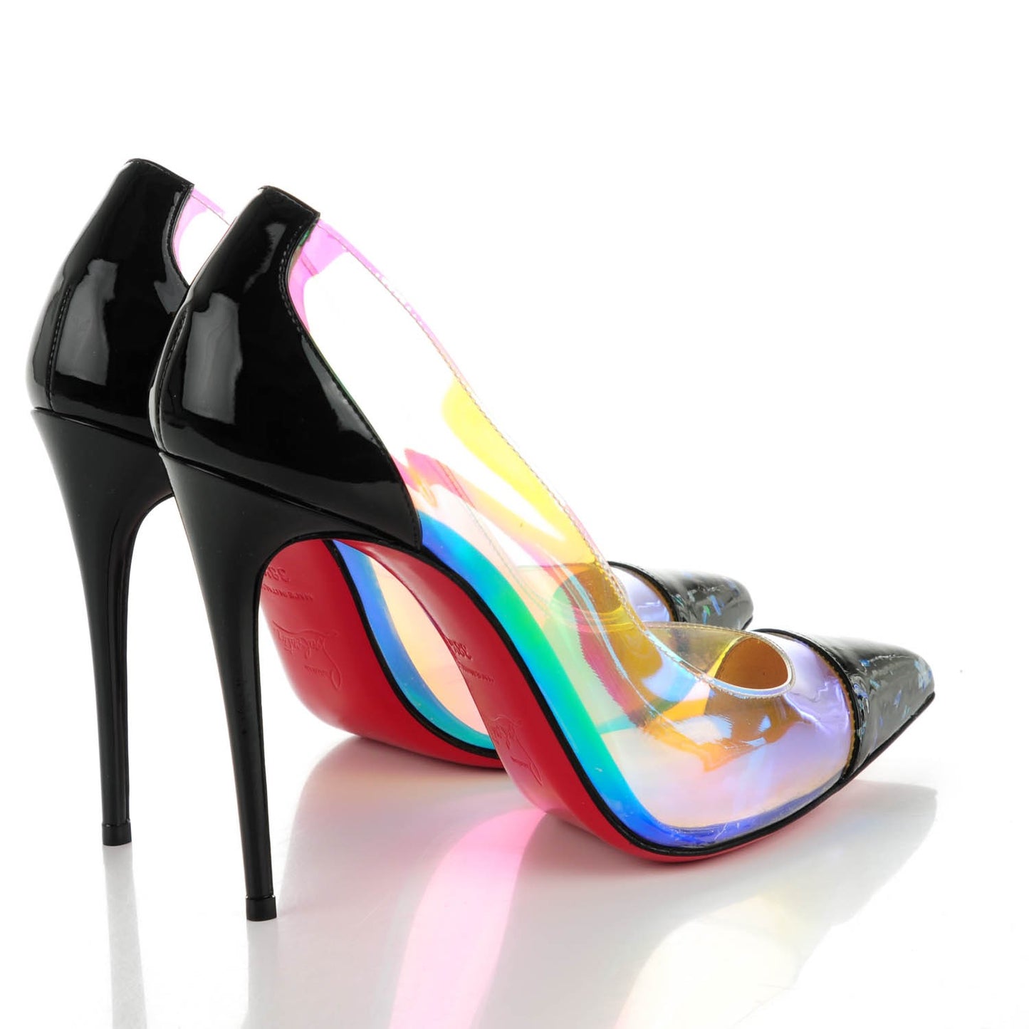 Debout Disco PVC Hologram 100 Pumps 38.5 Black Transparent