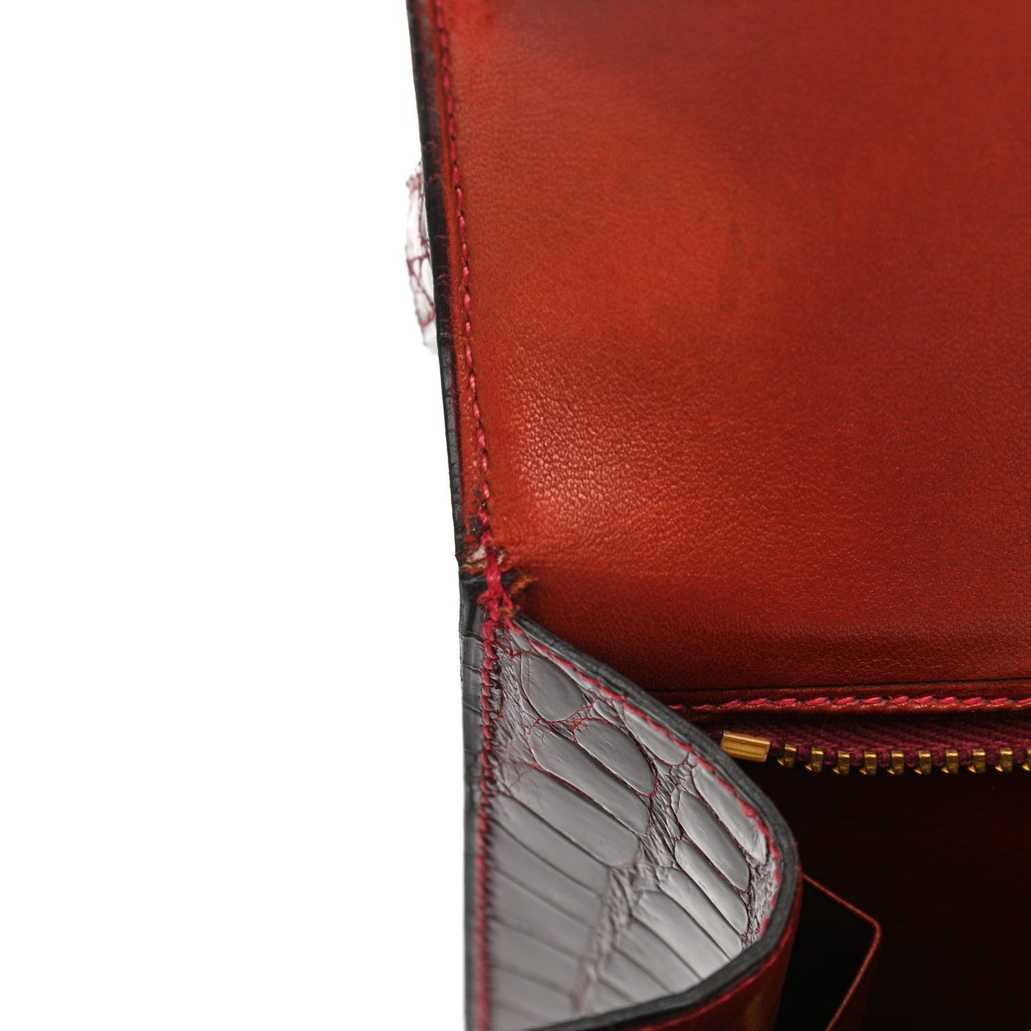 Hermes Shiny Porosus Crocodile Constance 23 Rouge H 11 of 17