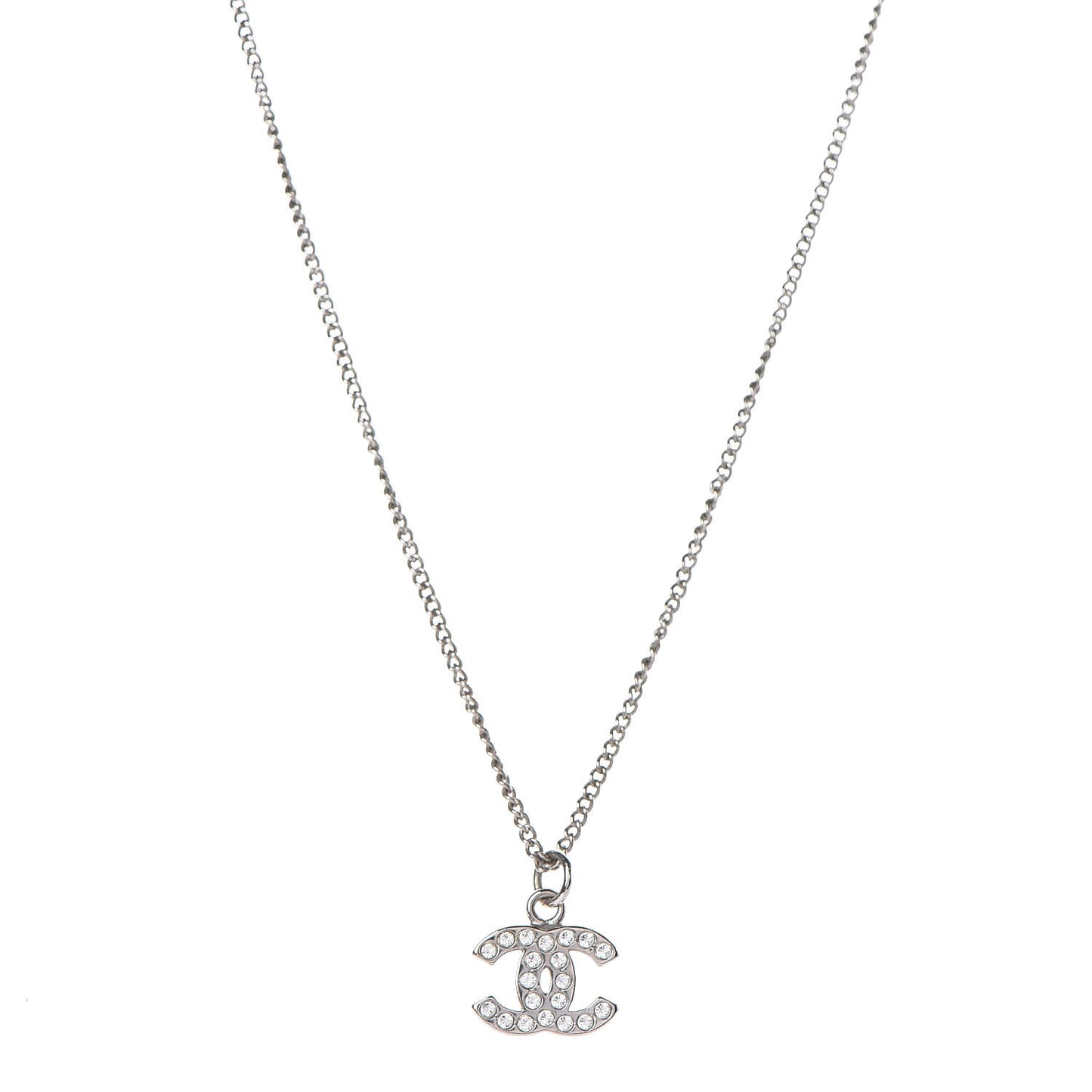 Crystal Timeless CC Necklace Silver