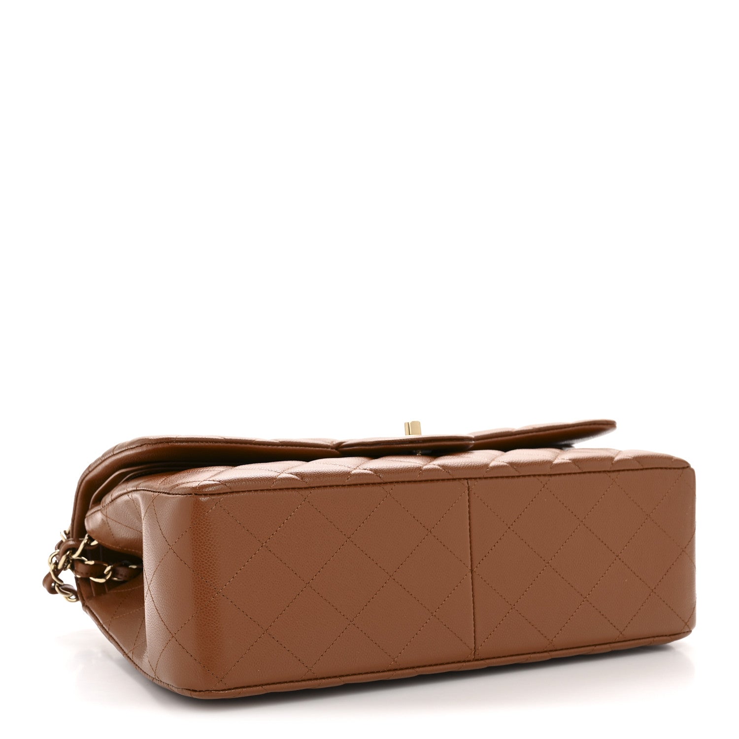 Chanel Caviar Quilted Jumbo Double Flap Light Brown 4 of 11