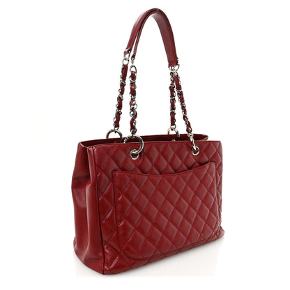 Chanel Caviar Quilted Grand Shopping Tote GST Red 3 of 12