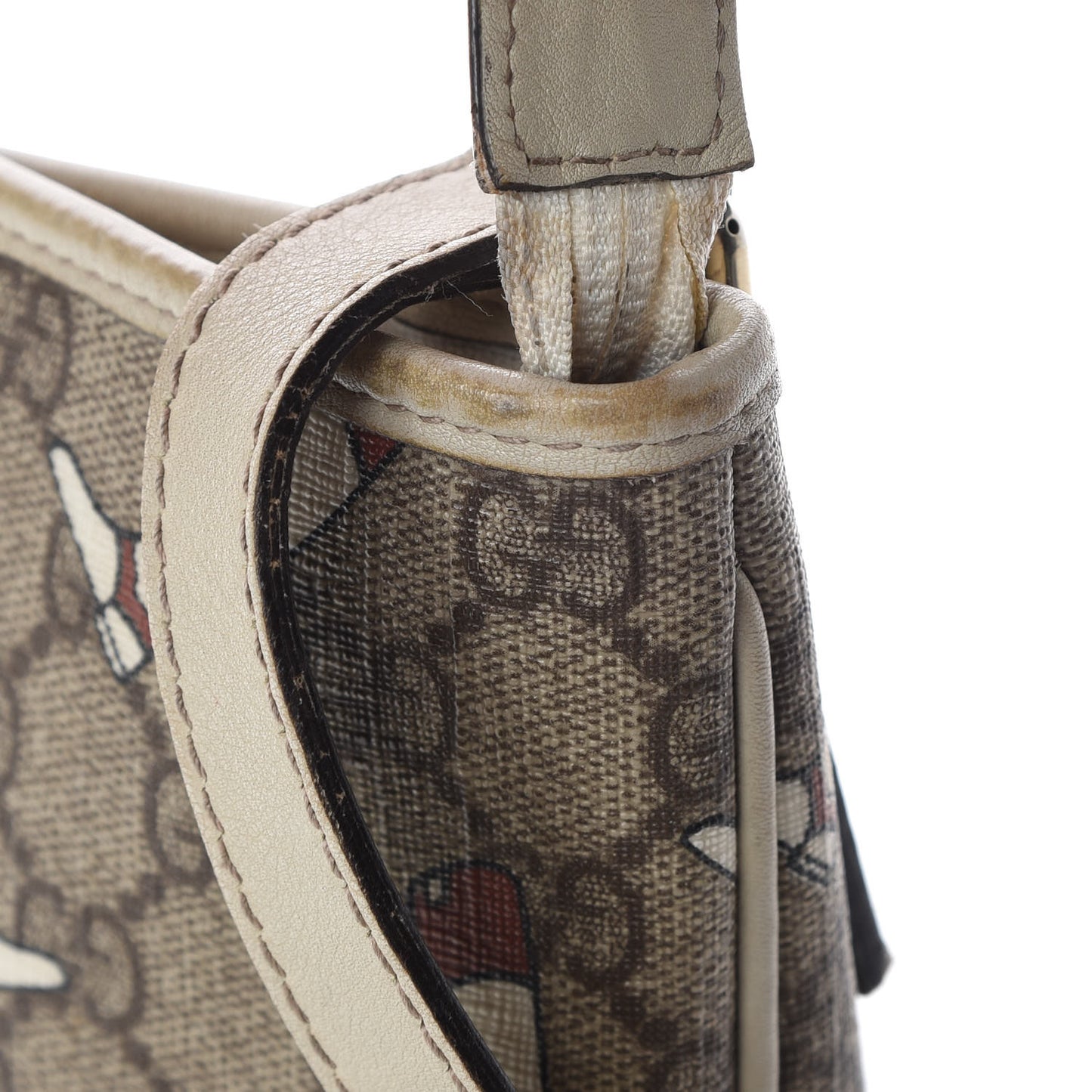 GG Plus Monogram Boot Flat Messenger Bag Beige Off White