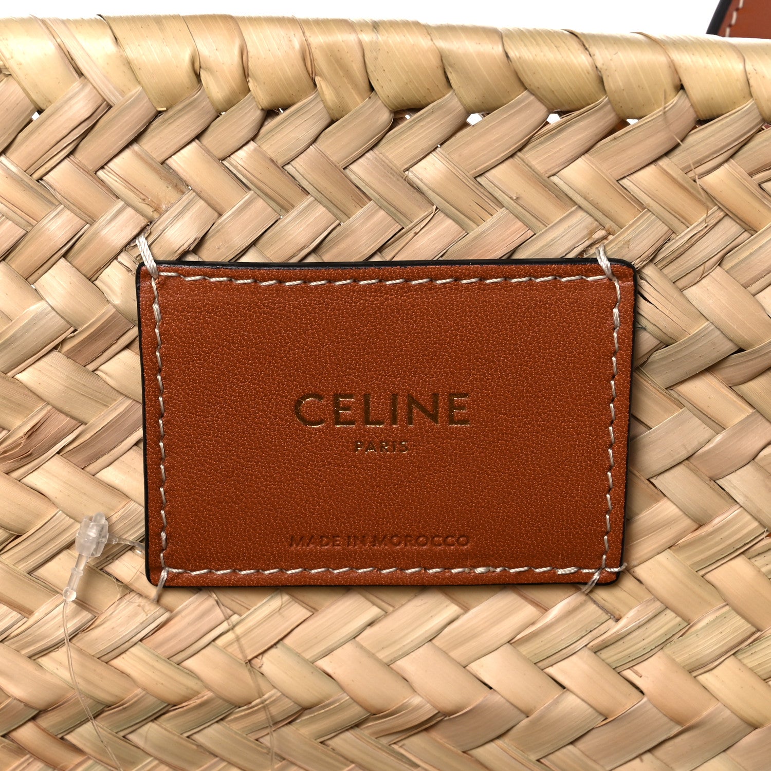 Celine Raffia Calfskin Triomphe Large Panier Tan 5 of 8