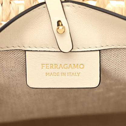 Salvatore Ferragamo Raffia XL Studio Box Tote Natural 6 of 10