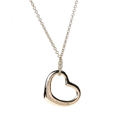 Tiffany 18K Yellow Gold 11mm Elsa Peretti Open Heart Pendant Necklace 4 of 7