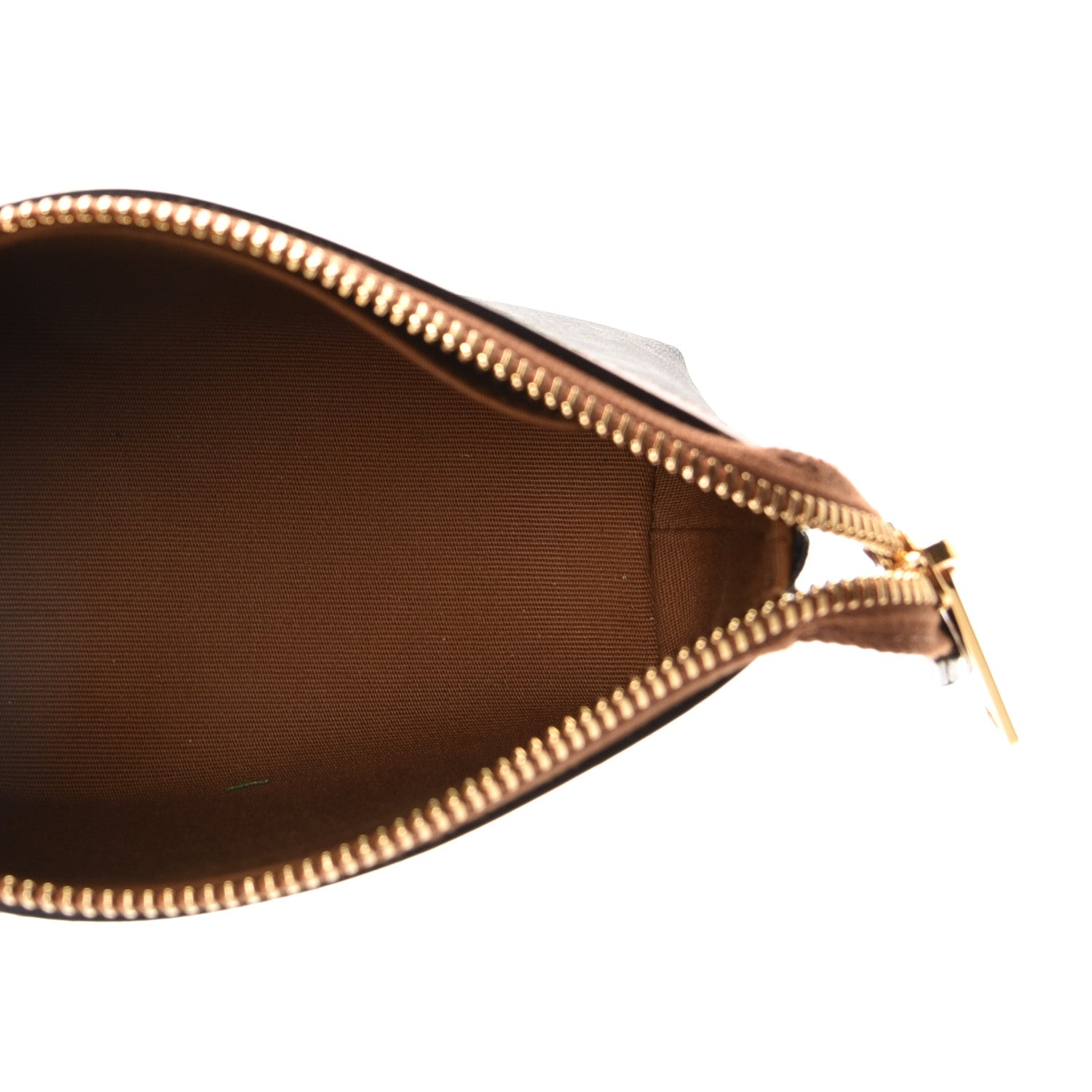 Celine Triomphe Canvas Calfskin Small Zipped Pouch Tan 6 of 7