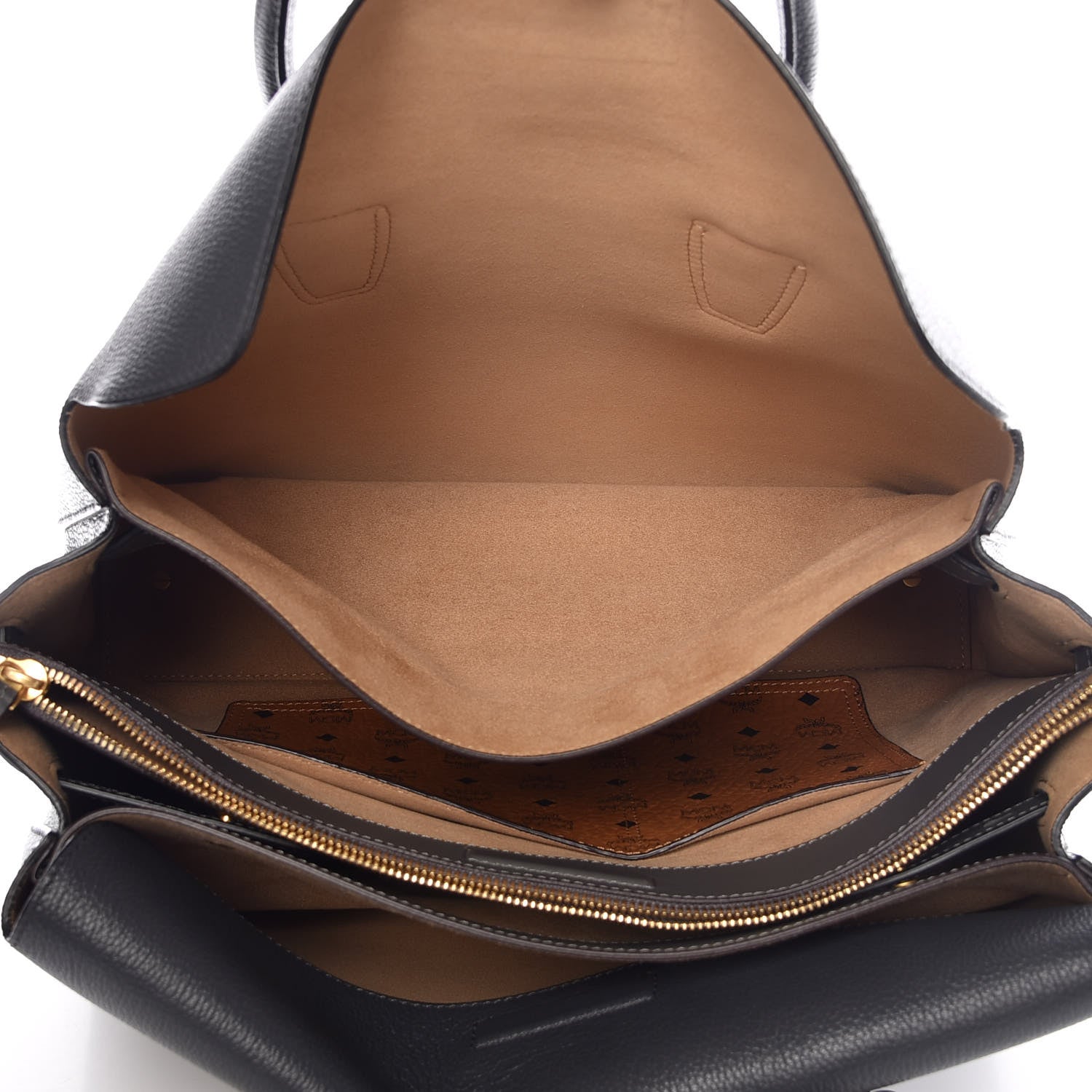 MCM Grained Calfskin Large Milla Tote Phantom Grey 5 of 14
