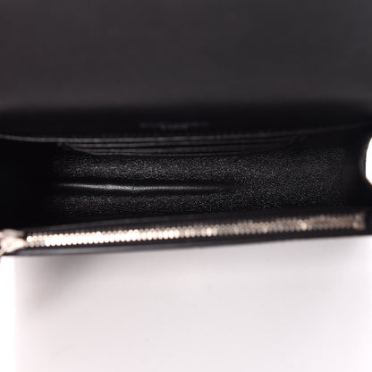 Saint Laurent Calfskin Crocodile Embossed Monogram Kate Belt Bag Black 5 of 10