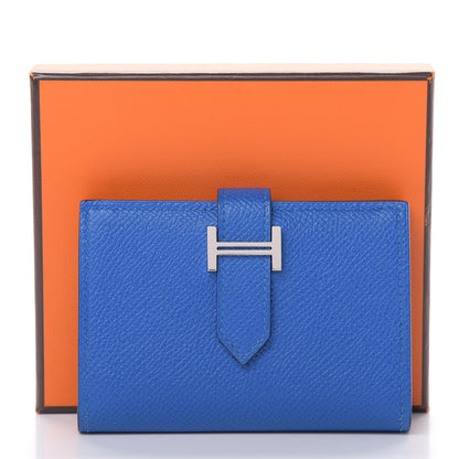Hermes Epsom Bearn Card Holder Wallet Bleu Zellige 10 of 10