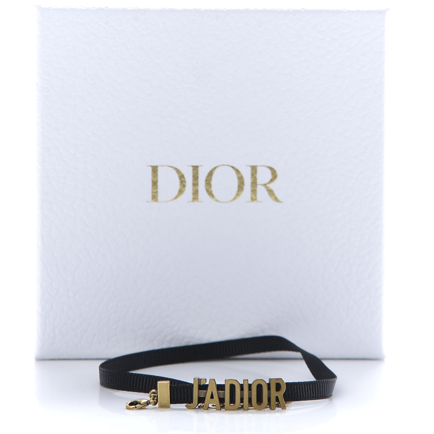 Grosgrain Ribbon J'Adior Logo Choker Necklace Black