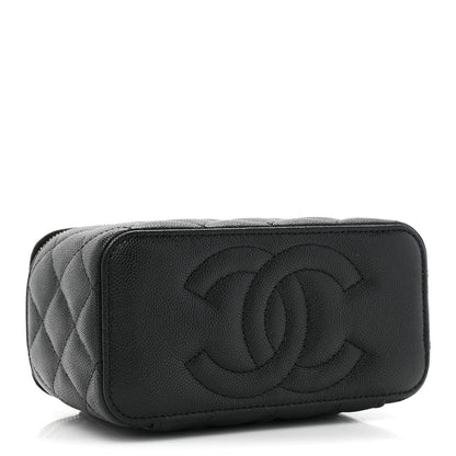 Chanel Caviar Quilted Small Vanity Case With Chain Black 4 of 11