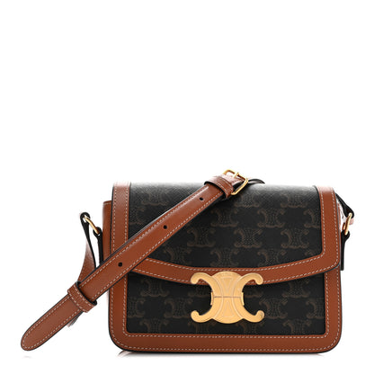 Celine Calfskin Triomphe Canvas Teen Triomphe Bag Tan 1 of 11