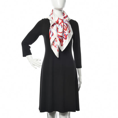 Chanel Silk Polar Bear Scarf Red 2 of 7