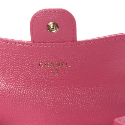 Chanel Caviar Quilted Flap Card Holder Wallet Pink 6 of 9