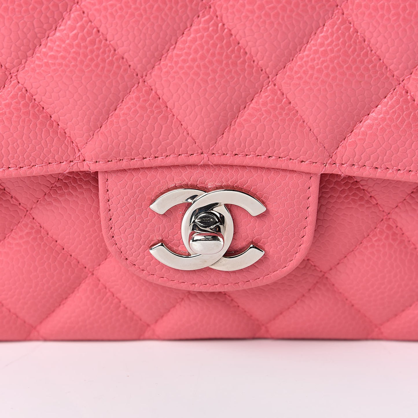 Caviar Quilted Medium Double Flap Dark Pink