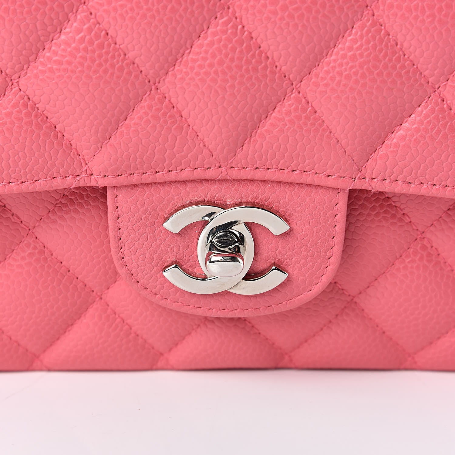 Chanel Caviar Quilted Medium Double Flap Dark Pink 10 of 11