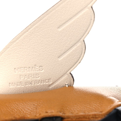 Hermes Milo Lambskin Grigri Rodeo Pegase Horse Bag Charm PM Sesame Black Nata 3 of 4