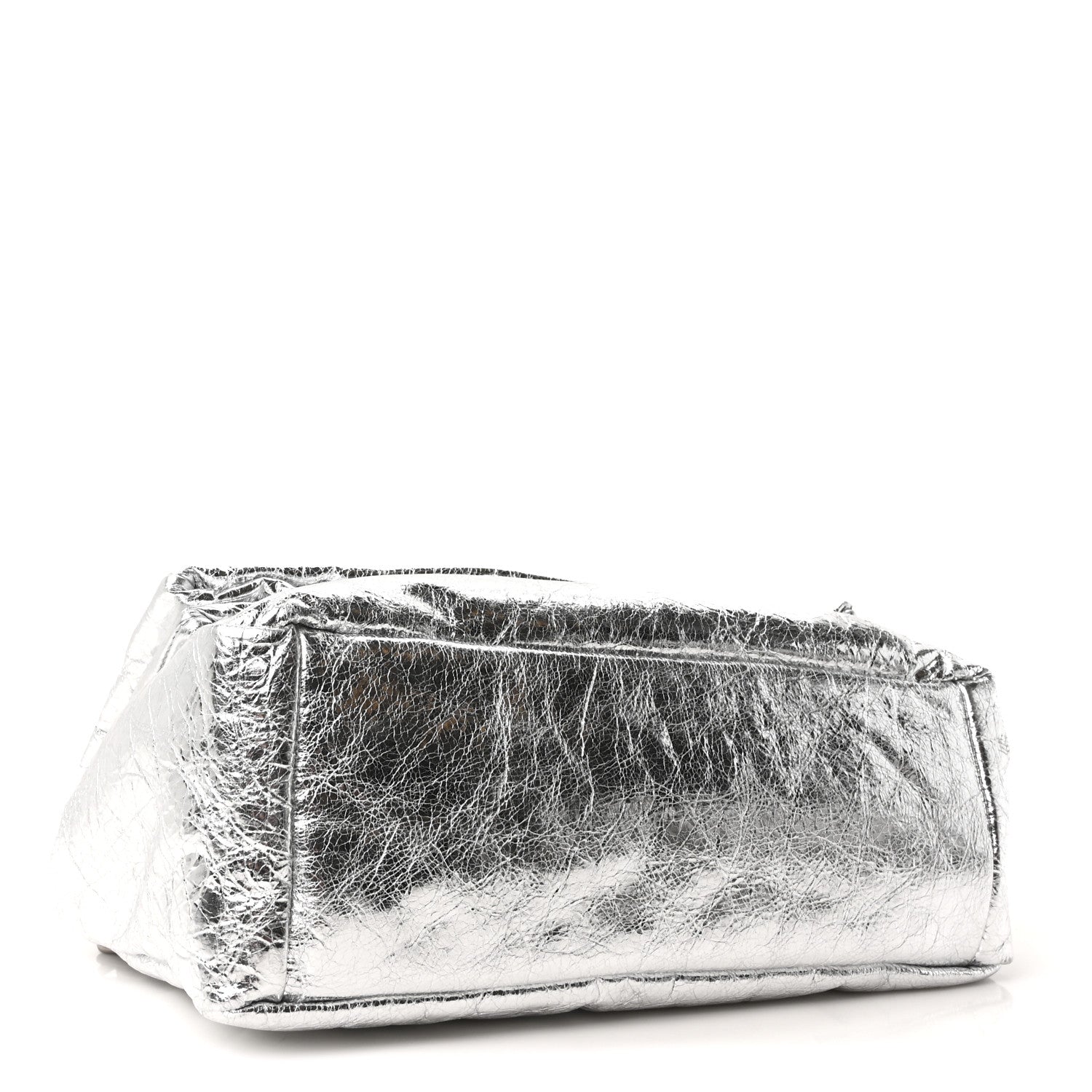 Balenciaga Metallized Arena Calfskin Medium Monaco Chain Shoulder Bag Silver 4 of 10