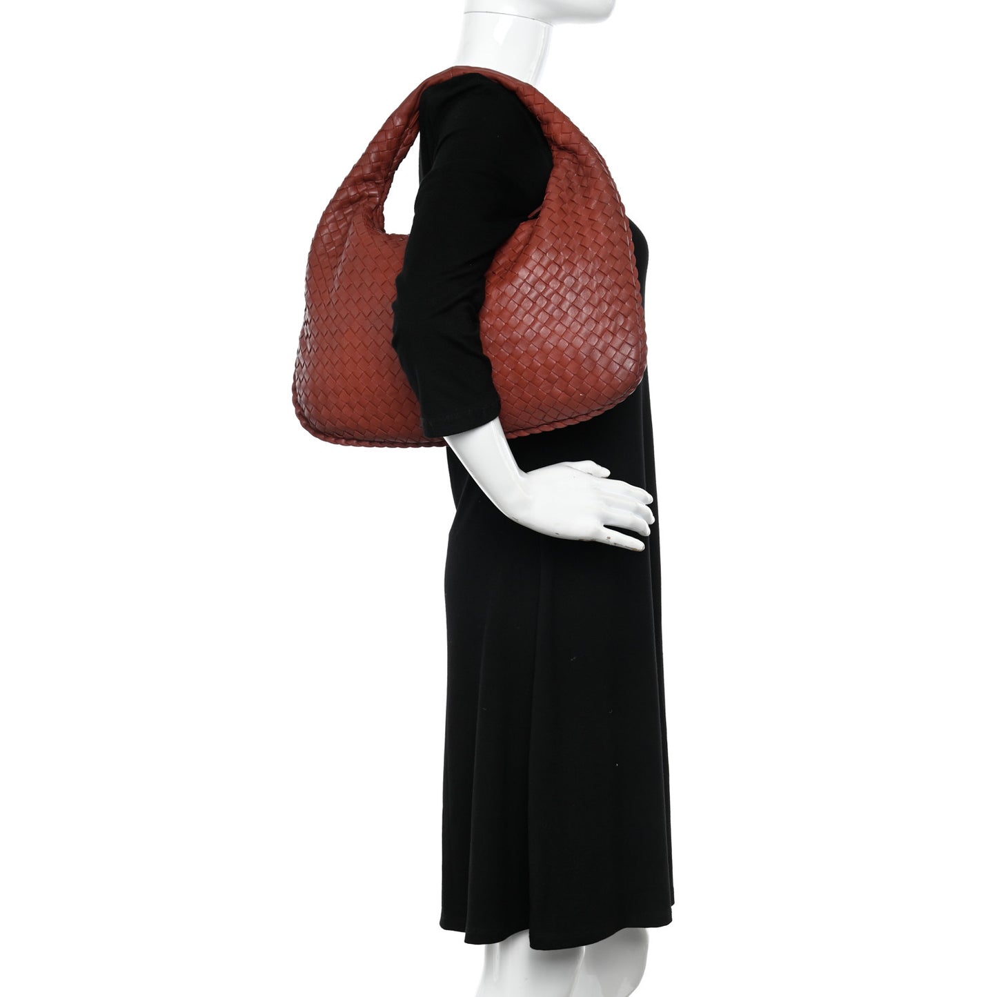 Nappa Intrecciato Medium Veneta Hobo Brique