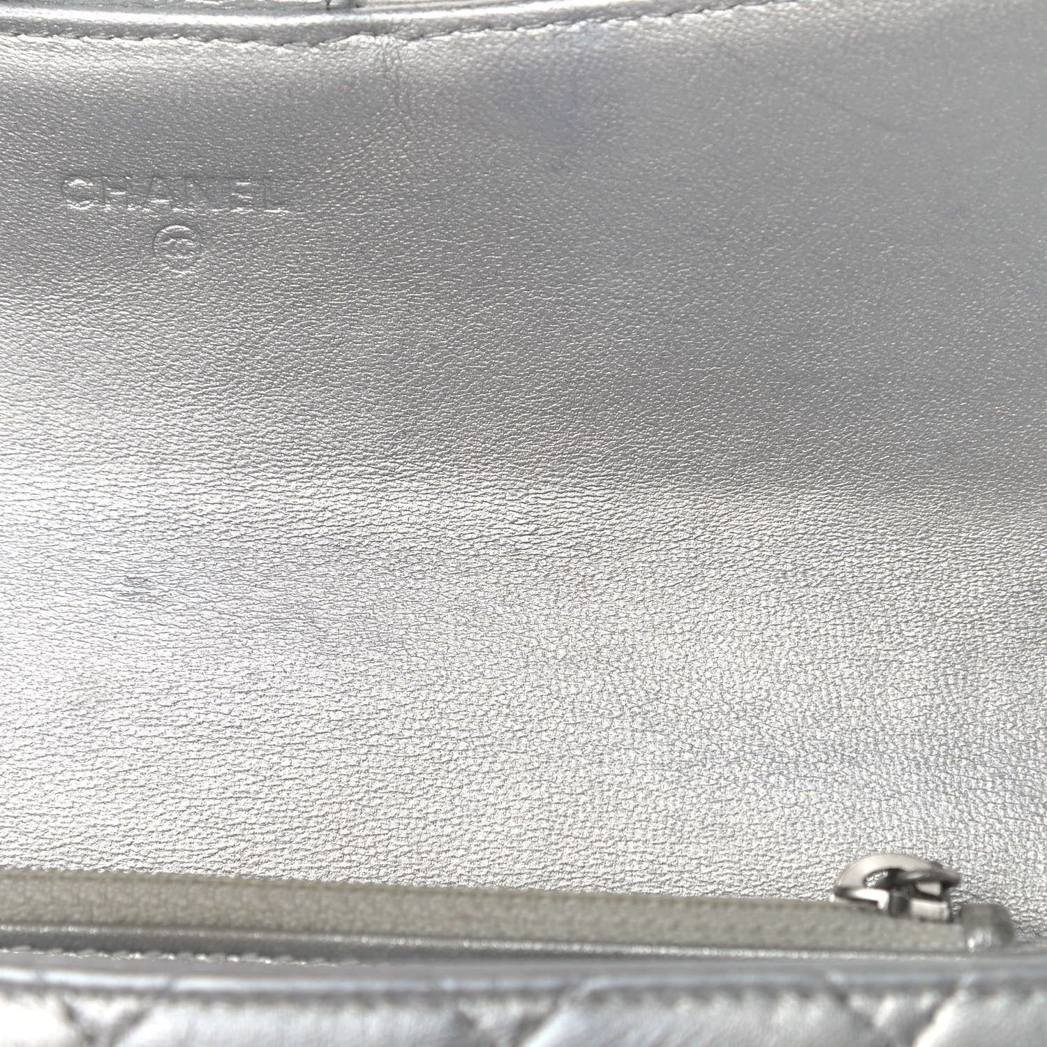 Chanel Metallic Lambskin Quilted Long Flap Wallet Silver 16 of 20