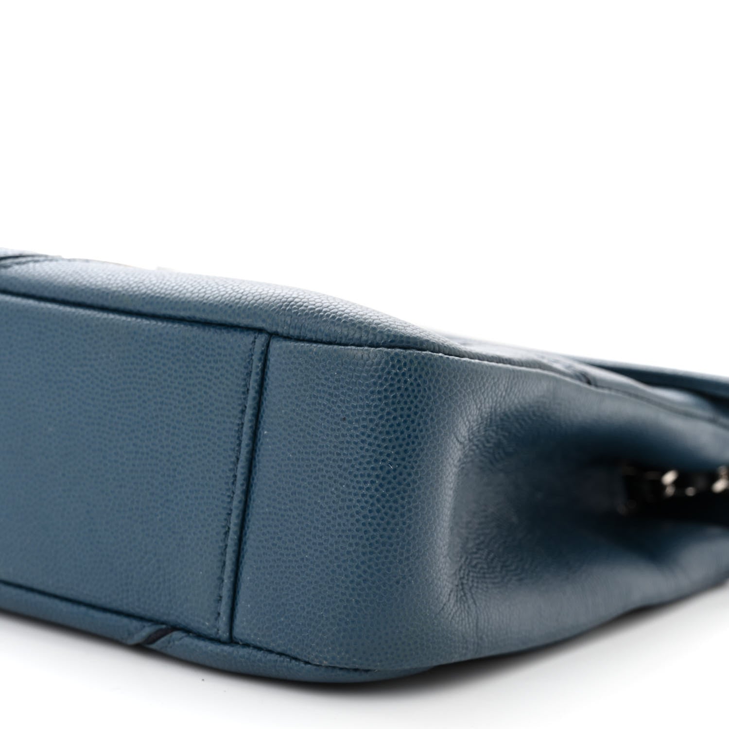 Chanel Caviar Macro Chevron Single Flap Blue 10 of 10