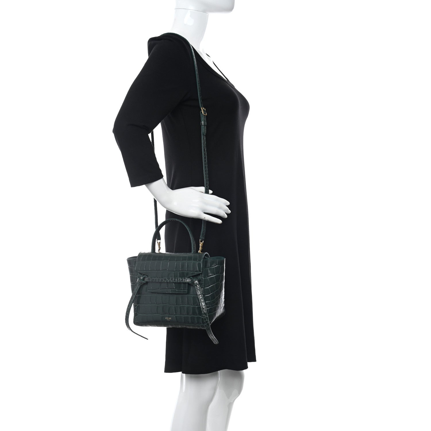 Celine Calfskin Crocodile Embossed Nano Belt Bag Amazone 2 of 10