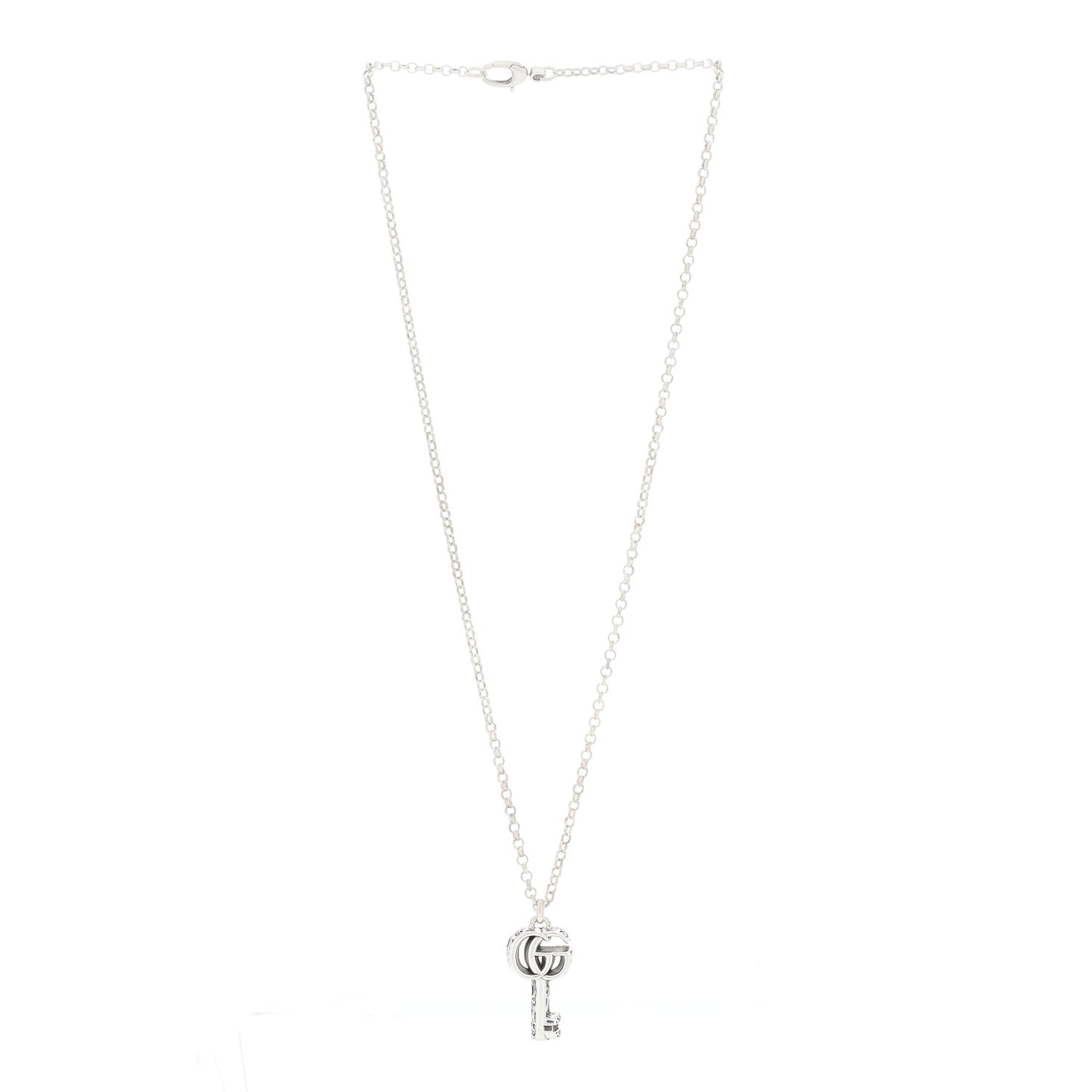 Sterling Silver Double G Key Pendant Necklace