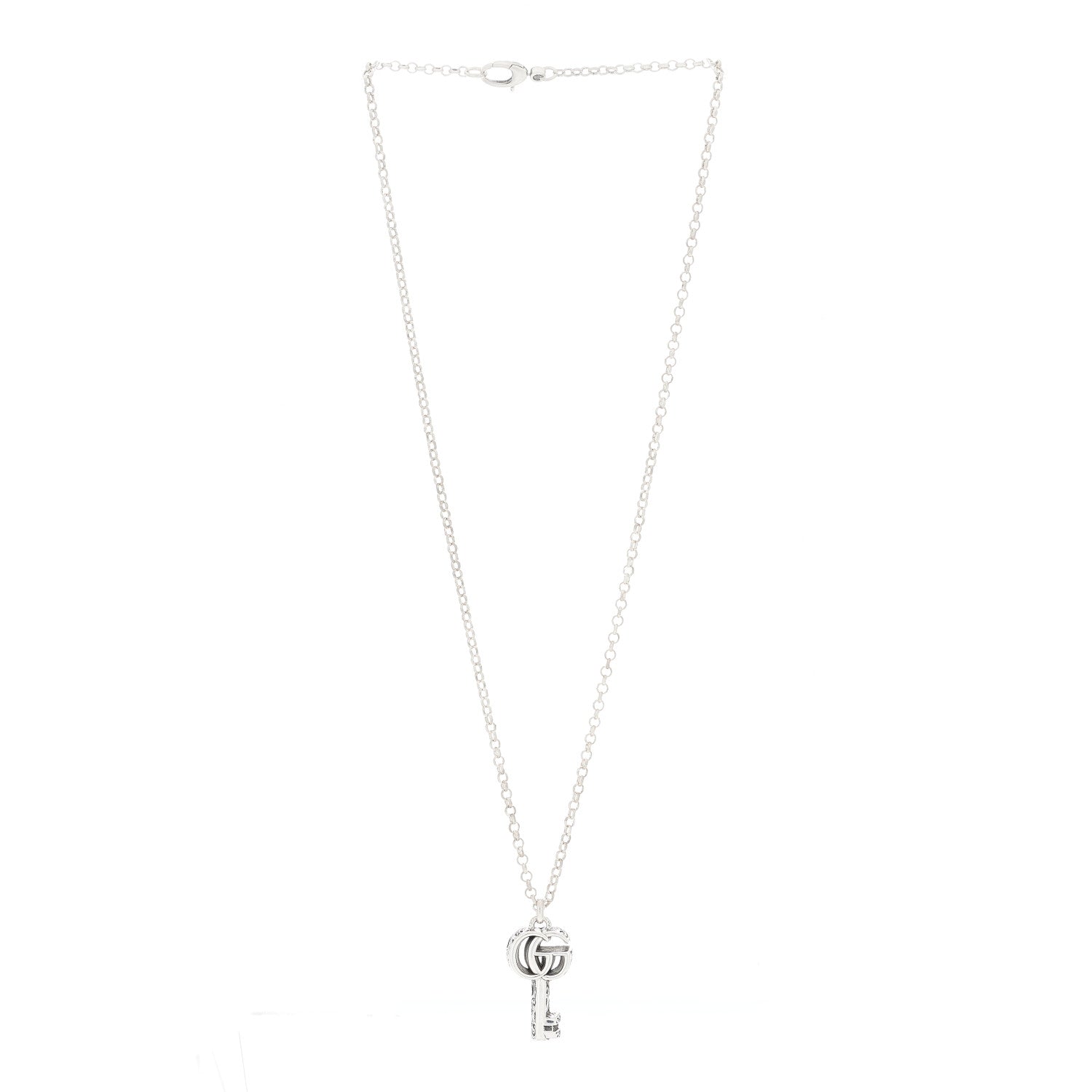 Gucci Sterling Silver Double G Key Pendant Necklace 2 of 5