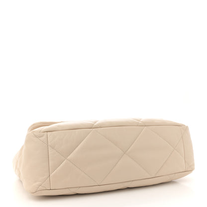 Chanel Goatskin Quilted Maxi Chanel 19 Flap Beige 4 of 14