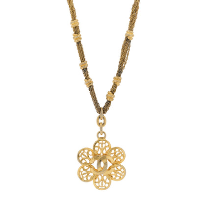 Chanel CC Flower Necklace Gold 1 of 4
