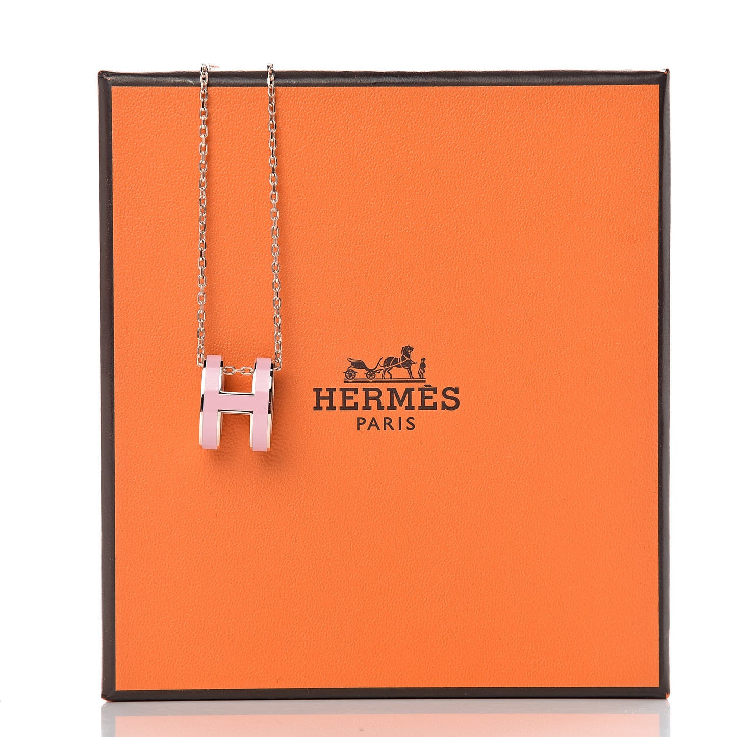 Lacquered Rose Gold Pop H Pendant Necklace Rose Dragee