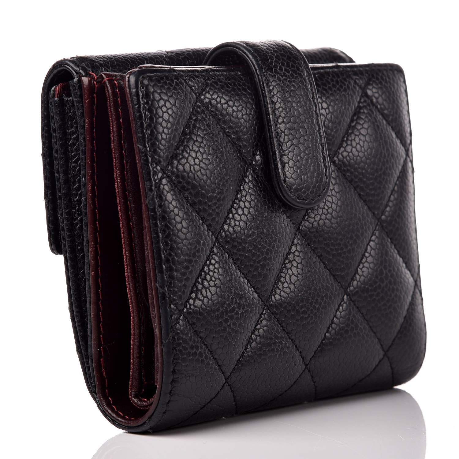 Chanel Caviar Quilted Compact French Flap Wallet Black 3 of 10