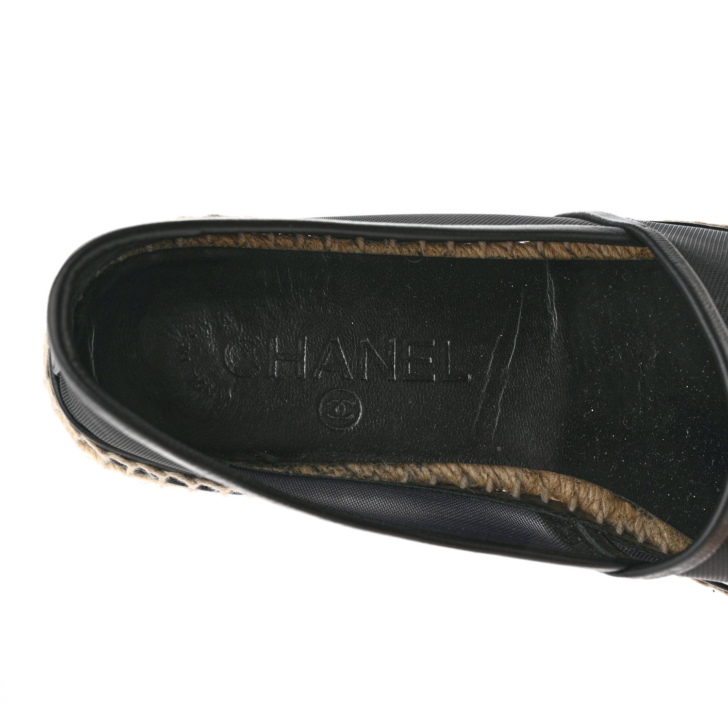 Chanel Mesh Grosgrain CC Espadrilles 37 Black 7 of 13