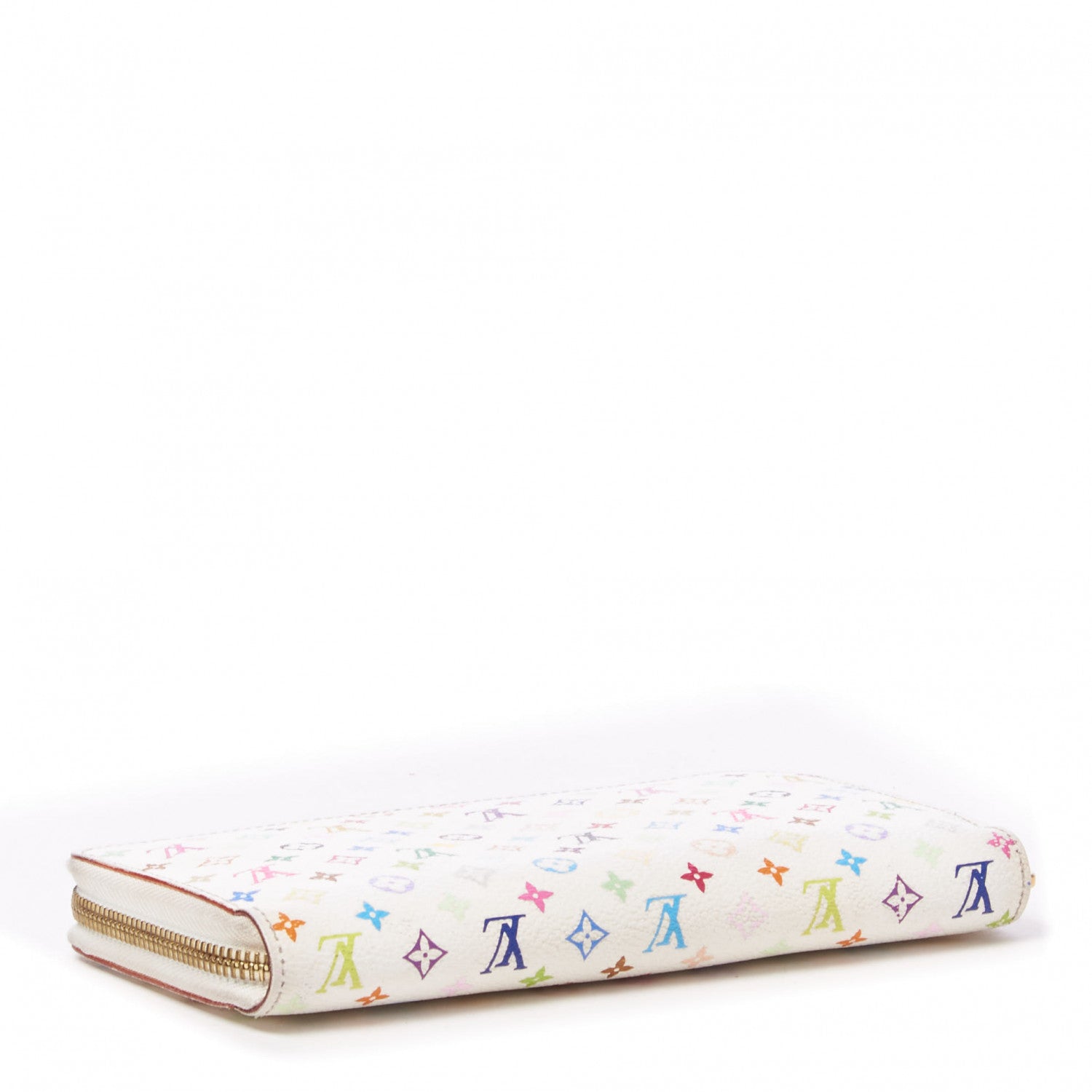 Louis Vuitton Monogram Multicolor Zippy Wallet White Litchi 3 of 9
