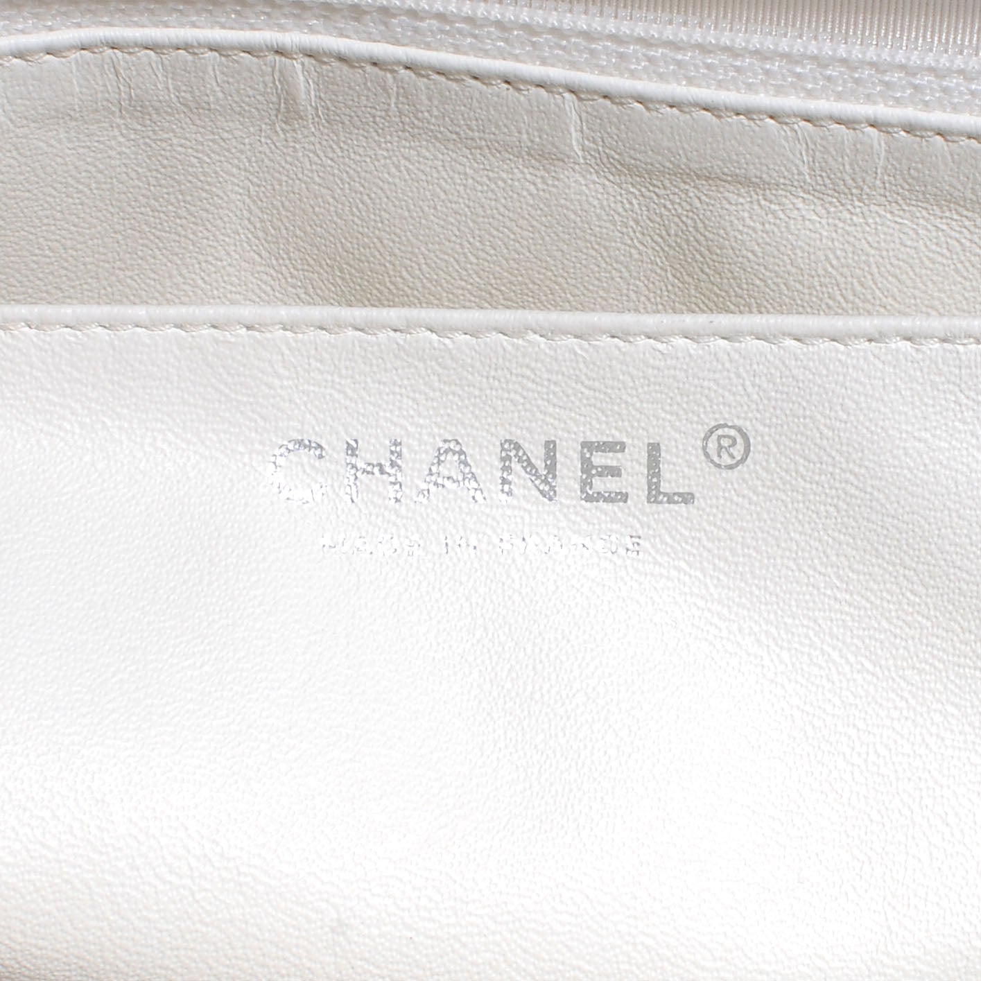 Washed Caviar Maxi Single Flap White