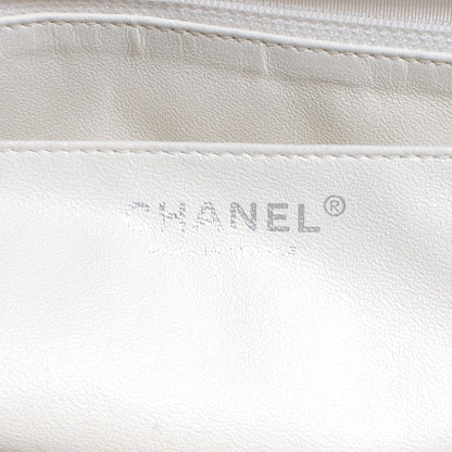 Chanel Washed Caviar Maxi Single Flap White 7 of 8