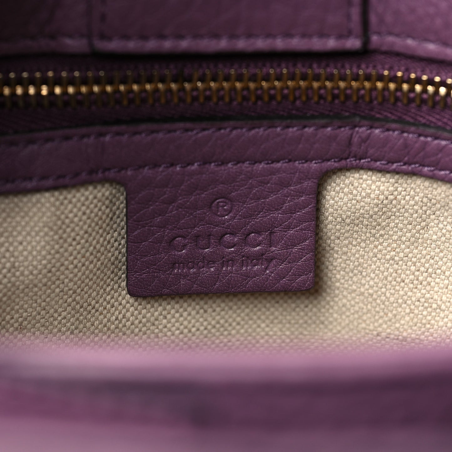 Calfskin Small Bamboo Shopper Tote Purple