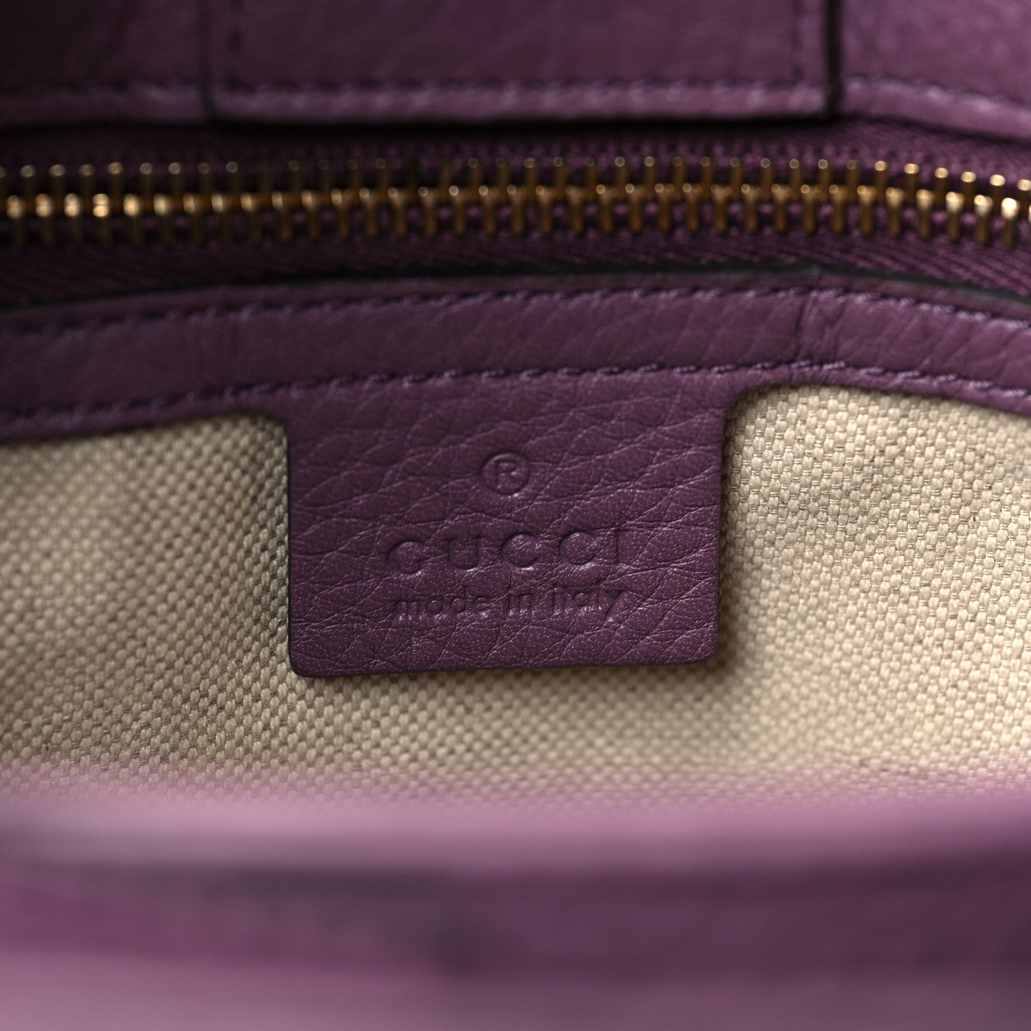 Gucci Calfskin Small Bamboo Shopper Tote Purple 6 of 8