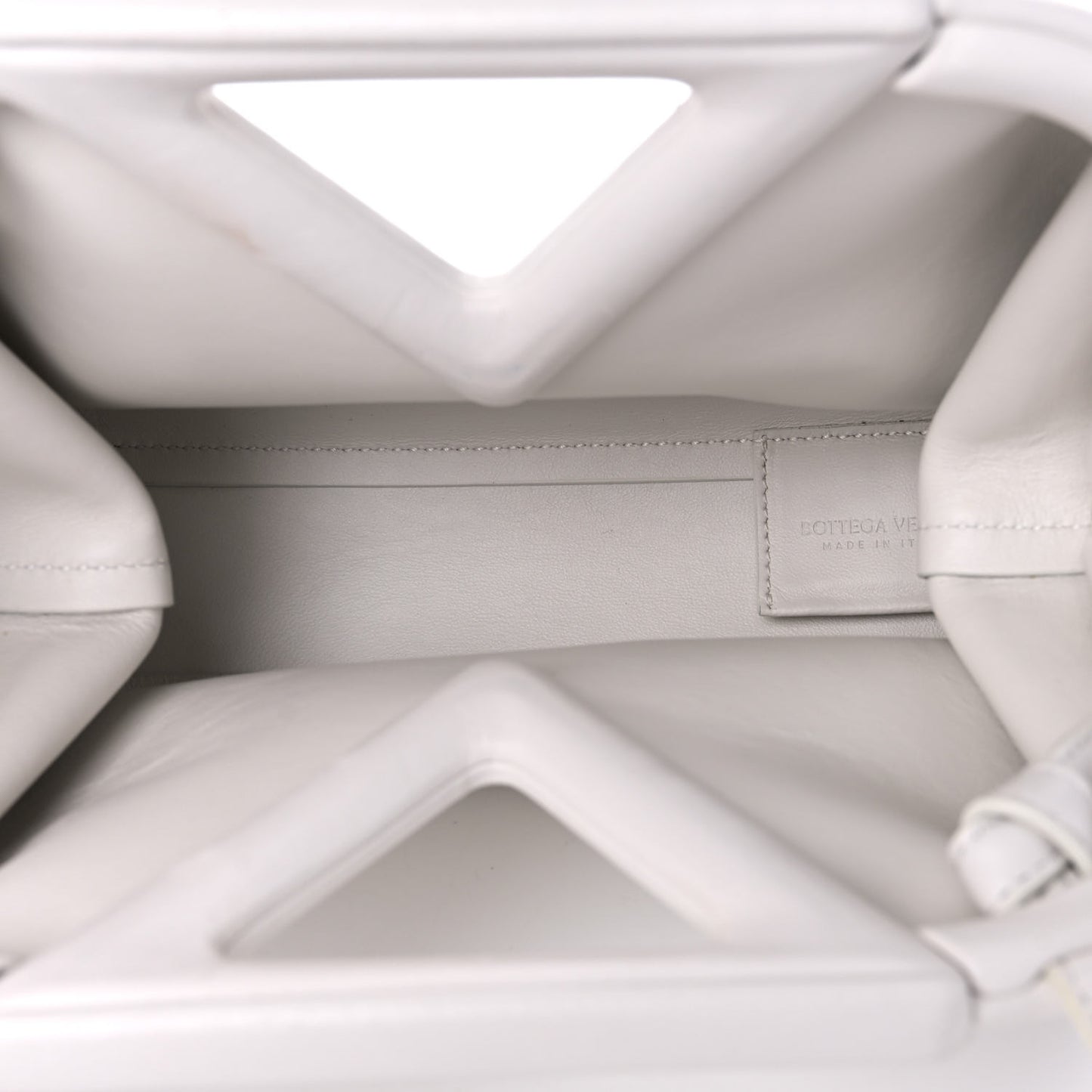 Calfskin Small The Point Triangle Bag Chalk