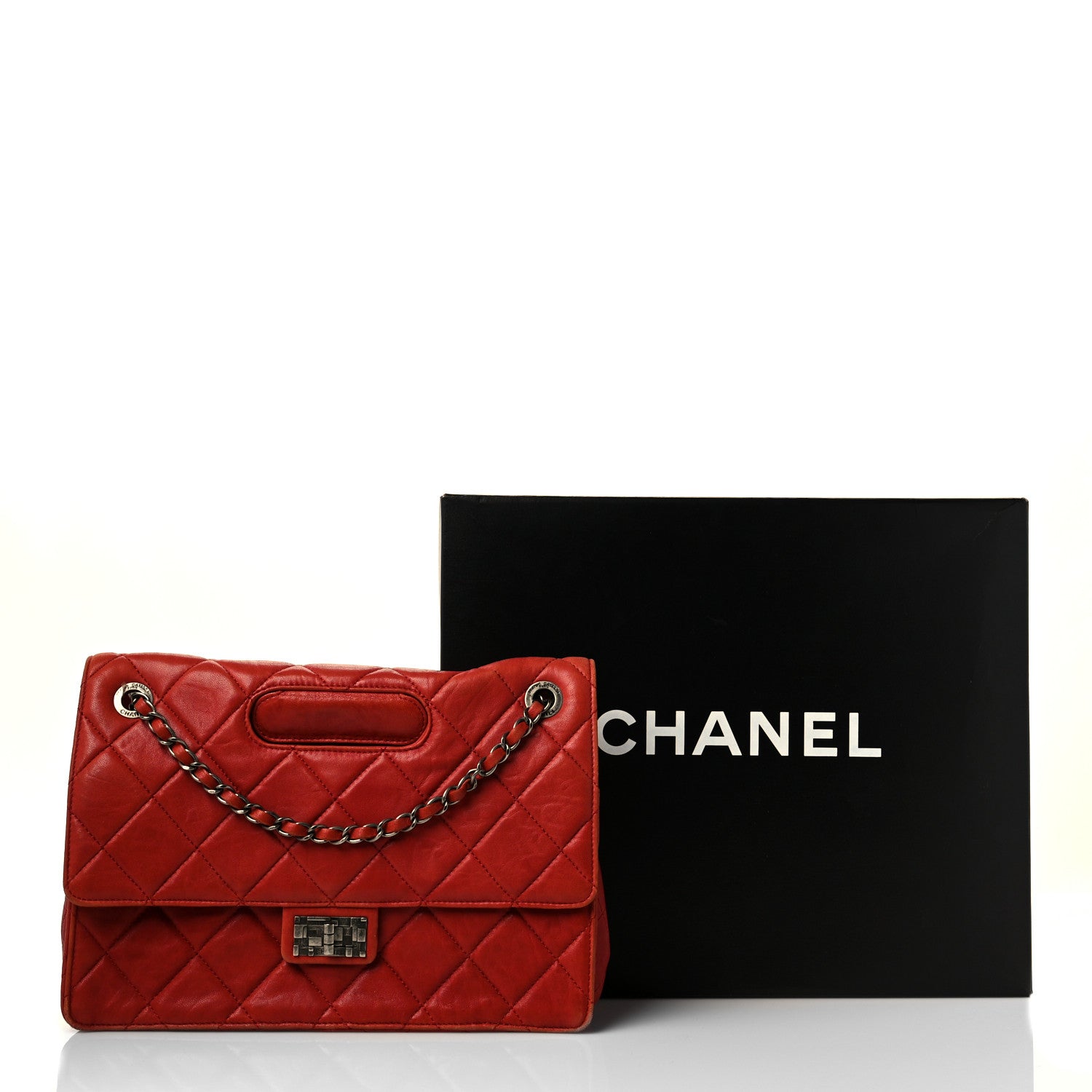 Chanel Washed Lambskin Jumbo Take Away Flap Red 13 of 13