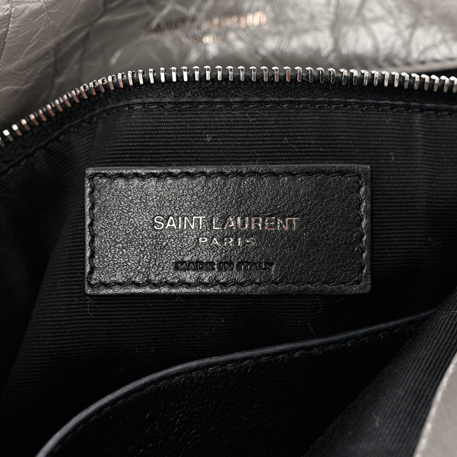 Saint Laurent Crinkled Calfskin Matelasse Monogram Medium Niki Chain Satchel Fog 6 of 11
