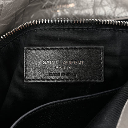 Saint Laurent Crinkled Calfskin Matelasse Monogram Medium Niki Chain Satchel Fog 6 of 11